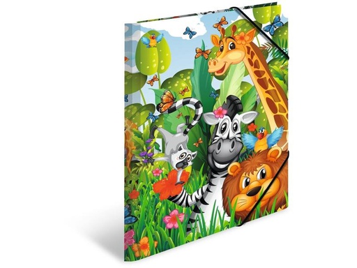[90222404 1316925] HERMA Gummibandmappe Dschungel A4, Grün/Hellgrün/Mehrfarbig