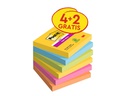 Post-it Notizzettel Super Sticky Promotion 7.6 x 7.6 cm, 6 Blöcke