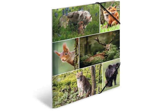 [90222561 1316899] HERMA Gummibandmappe Waldtiere A4, Mehrfarbig
