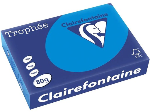 [90222617 1333048] Clairefontaine Kopierpapier Trophée A4, 80 g/m², Klarblau, 500 Blatt