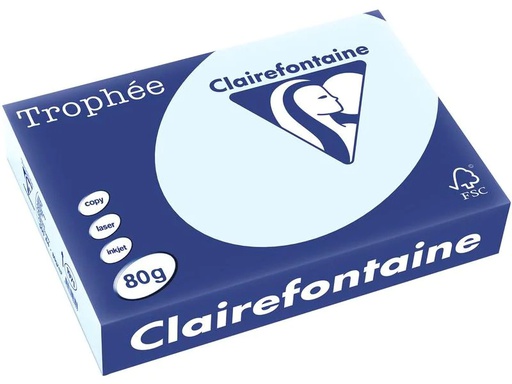 [90222631 1333036] Clairefontaine Kopierpapier Trophée A4, 80 g/m², Pastellblau, 500 Blatt