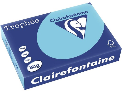 [90222635 1333037] Clairefontaine Kopierpapier Trophée A4, 80 g/m², Blau, 500 Blatt