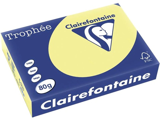 [90222643 1333033] Clairefontaine Kopierpapier Trophée A4, 80 g/m², Hellgelb, 500 Blatt