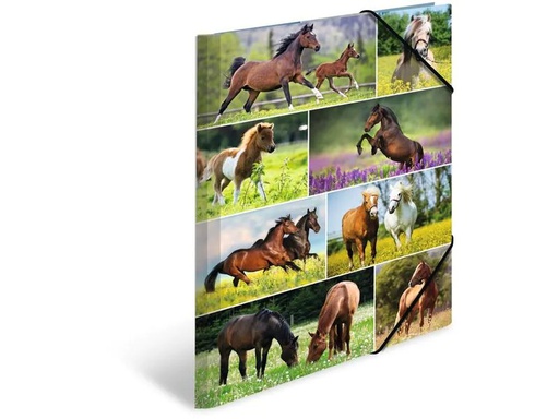 [90222652 1316905] HERMA Gummibandmappe Pferdewiese A3, Mehrfarbig