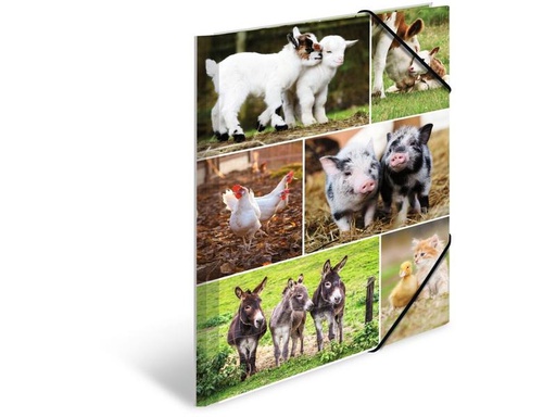 [90222736 1316902] HERMA Gummibandmappe Bauernhoftiere A4, Mehrfarbig