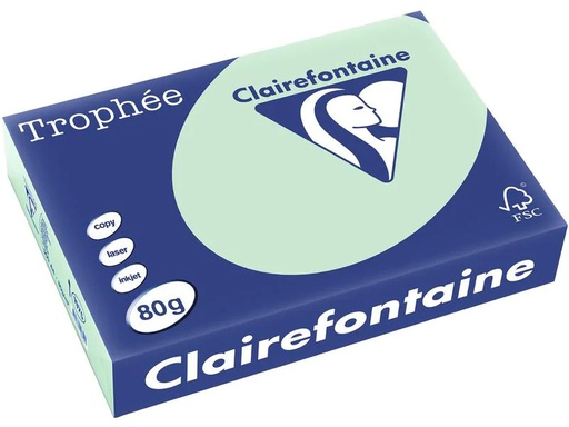[90222768 1333034] Clairefontaine Kopierpapier Trophée A4, 80 g/m², Pastellgrün, 500 Blatt