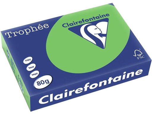 [90222813 1333045] Clairefontaine Kopierpapier Trophée A4, 80 g/m², Limonengrün, 500 Blatt