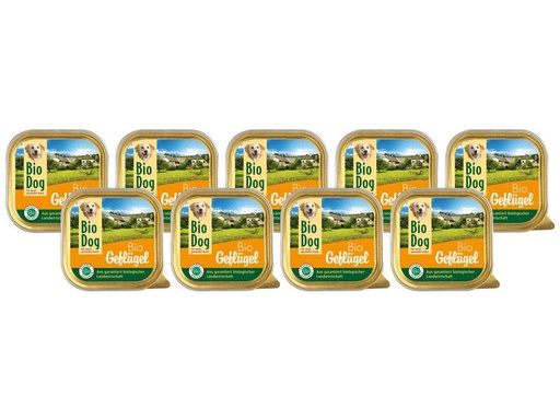 [90222833 1344996] BioDog Nassfutter Geflügel, 9 x 300g