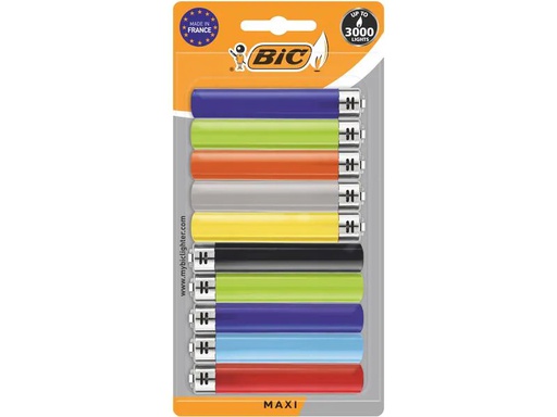 [90222909 1344974] BIC Reibradfeuerzeug J26 Maxi, 10er Pack