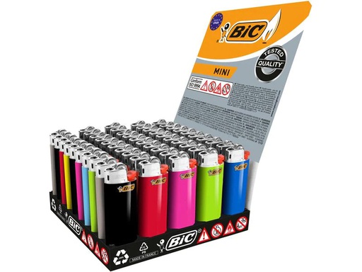 [90222942 1344976] BIC Reibradfeuerzeug J25 Mini, 50er Pack