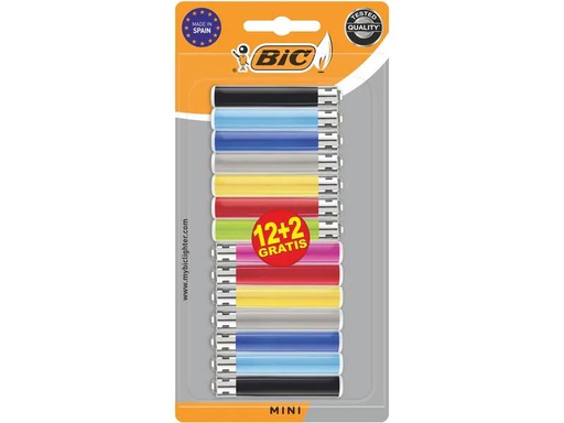 [90222981 1344970] BIC Reibradfeuerzeug J25 Mini, 14er Pack