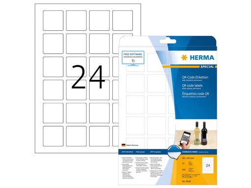 [90036191 1060422] HERMA Universal-Etiketten QR-Code 9642 40 x 40 mm