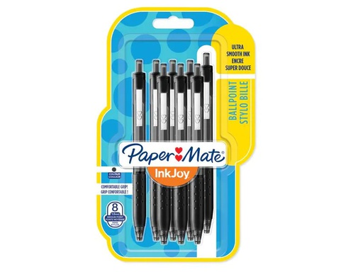 [90223221 1301303] Paper Mate Kugelschreiber Inkjoy 300 RT 1 mm, Schwarz, 8 Stück