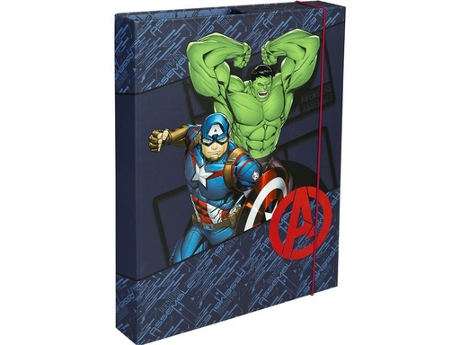 [90223301 1313153] Undercover Gummibandmappe A4 Avengers, 4 cm Rücken Dunkelblau