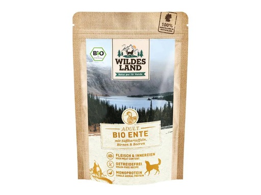 [90223423 1348516] Wildes Land Nassfutter Ente mit Süsskartoffeln, Birnen &amp; Beeren 125 g