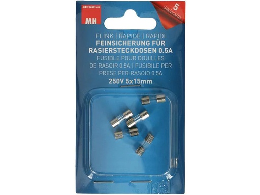 [90223690 1330773] Max Hauri Schmelzsicherung 5 x 15 mm Flink 0.5 A, 5 Stück