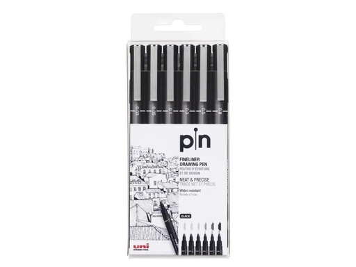 [90036447 860779] Uni Fineliner PIN Etui, 6 Stück