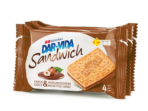 [90036507 723454] DAR-VIDA Snack Sandwich Choco &amp; Haselnusscrème 195 g