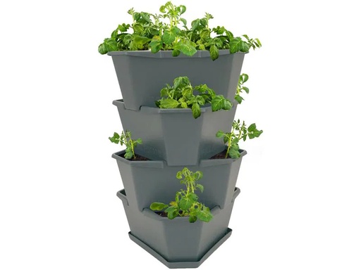 [90223965 1339171] Gusta Garden Aufzuchttöpfe PAUL POTATO Starter, 4 Etagen, Anthrazit