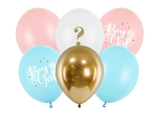 [90224039 1319520] Partydeco Luftballon Boy or Girl – mix Ø 30 cm, 6 Stk.