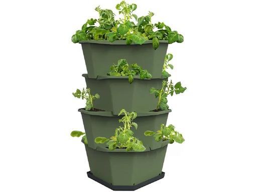 [90224044 1339172] Gusta Garden Aufzuchttöpfe PAUL POTATO Starter, 4 Etagen, Dunkelgrün