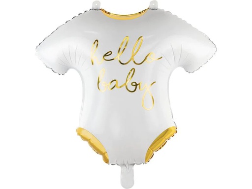 [90224116 1300101] Partydeco Folienballon Baby romper Gold/Weiss