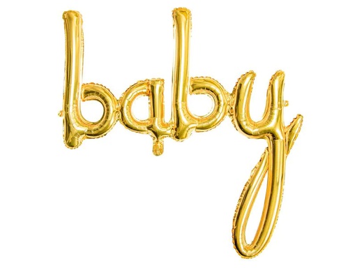 [90224262 1319525] Partydeco Folienballon Baby 73.5 x 75.5 cm Gold, 1 Stück