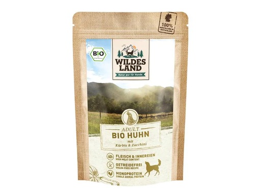 [90224293 1348562] Wildes Land Nassfutter Huhn mit Kürbis &amp; Zucchini 10 x 125 g