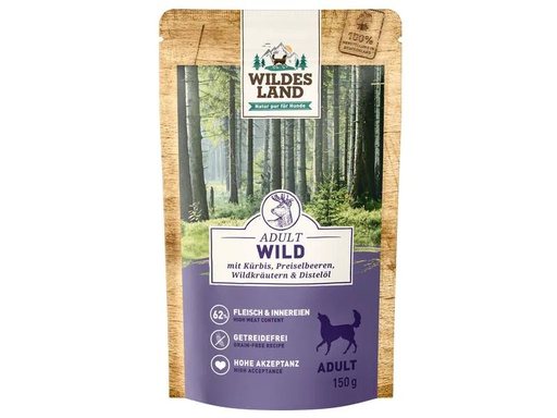 [90224300 1348561] Wildes Land Nassfutter Wild mit Kürbis &amp; Preiselbeeren 8 x 150 g