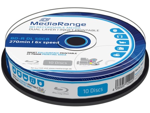 [90036591 178479] MediaRange BD-R 50 GB, Spindel (10 Stück)