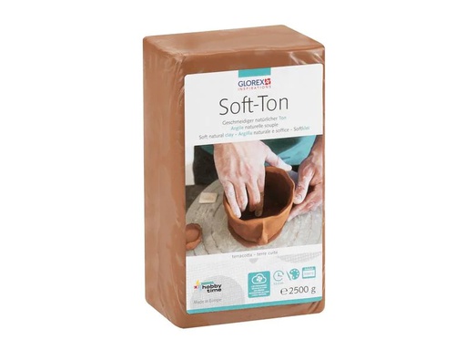 [90224387 1350953] Glorex Modelliermasse Soft-Ton 2500g, Terracotta
