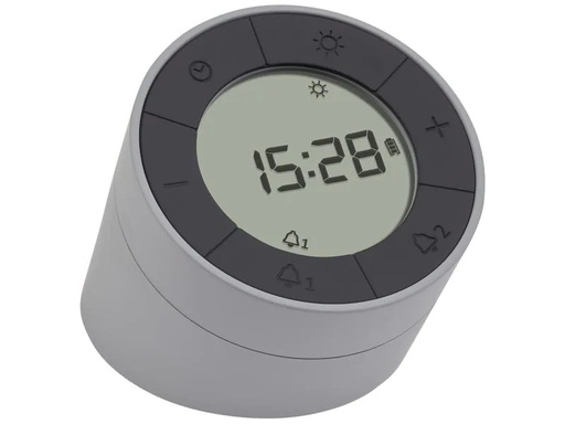 [90224496 1348907] TFA Dostmann Digitalwecker Time &amp; Light Grau
