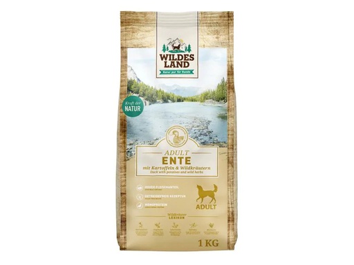 [90224543 1348534] Wildes Land Trockenfutter Ente mit Kartoffeln &amp; Wildkräutern, 1 kg