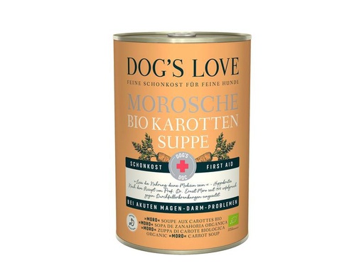 [90224561 1343873] Dog's Love Hunde-Nahrungsergänzung Morosche BIO Karottensuppe, 400 g