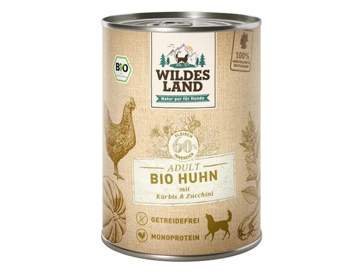 [90224610 1348509] Wildes Land Nassfutter Huhn mit Kürbis &amp; Zucchini 400 g