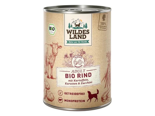 [90224611 1348510] Wildes Land Nassfutter Rind mit Kartoffeln, Karotten &amp; Zucchini 400 g