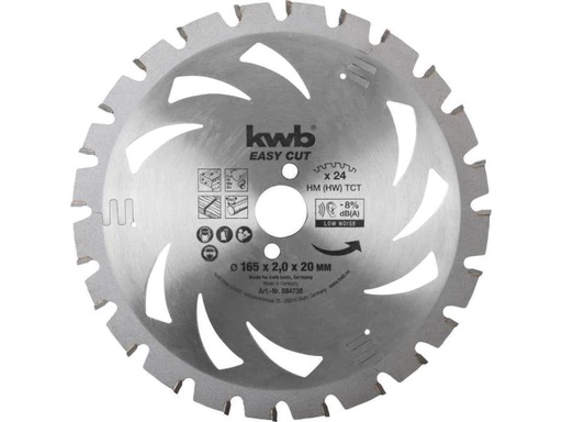 [90036683 493156] kwb Kreissägeblatt Akku-Top Ø 165 x 20 mm