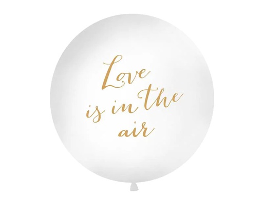[90224710 1279872] Partydeco Luftballon Love is in the air Ø 1 m, Gold/Weiss