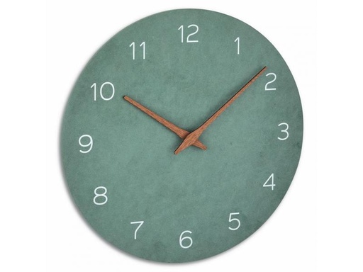 [90224742 1348934] TFA Dostmann Wanduhr Analog mit Holz-Optik Ø 29.7 cm, Jade