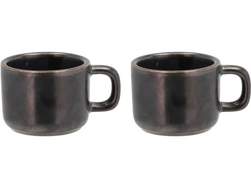 [90224909 1347507] Villa Collection Espressotasse Fjord 100 ml, 2 Stück, Schwarz