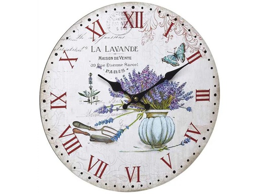 [90224926 1348933] TFA Dostmann Wanduhr Vintage La Lavande Ø 33.7 cm, Mehrfarbig