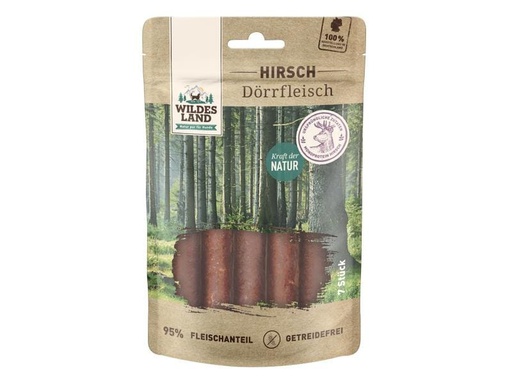 [90224937 1348519] Wildes Land Snack Dörrfleisch Hirsch, 7 Stk