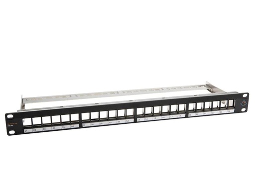 [90225129 1346511] Dätwyler IT Infra Patchpanel KS 24x für 24x RJ45 Keystone 19 Rack schwarz