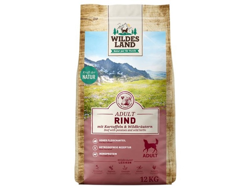 [90225214 1348528] Wildes Land Trockenfutter Rind mit Kartoffeln &amp; Wildkräutern, 12 kg