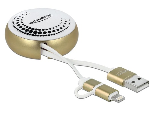 [90036931 1101740] Delock USB 2.0-Kabel USB A - Lightning/Micro-USB B 0.92 m