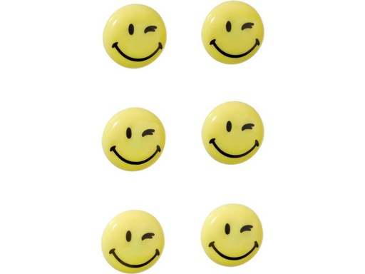 [90225339 1343036] Franken Haftmagnet Happy Ø 30 mm, 6 Stück, Gelb