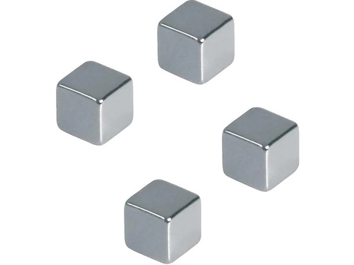 [90225679 1343049] Franken Haftmagnet Würfel 10 x 10 mm, 4 Stück, Silber
