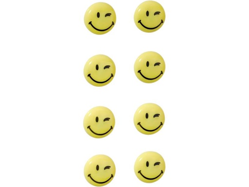 [90225717 1343015] Franken Haftmagnet Happy Ø 20 mm, 8 Stück, Gelb