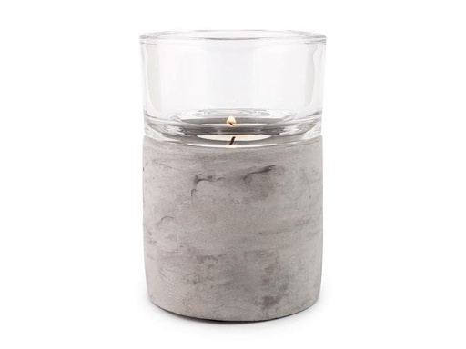 [90225847 1340222] Pajoma Teelichthalter Ambiente 11.9 cm, Beton / Glas