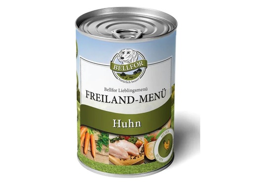 [90226068 1340617] Bellfor Nassfutter Freiland-Menü Huhn, 400 g